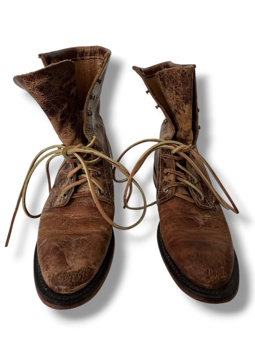 Justin Packer Boots Women’s 7.5 Distressed Brown Leather Lace Up Combat Rugged